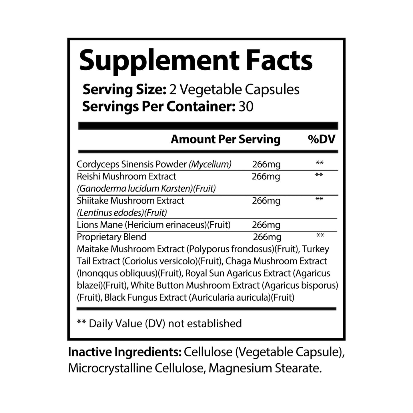 Caviar Cleanse Mushroom Blend Supplement (60 Capsules)