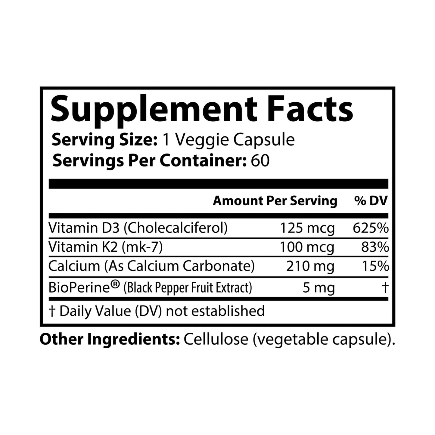 Caviar Cleanse Vitamin K2 + D3 Supplement (60 Capsules)