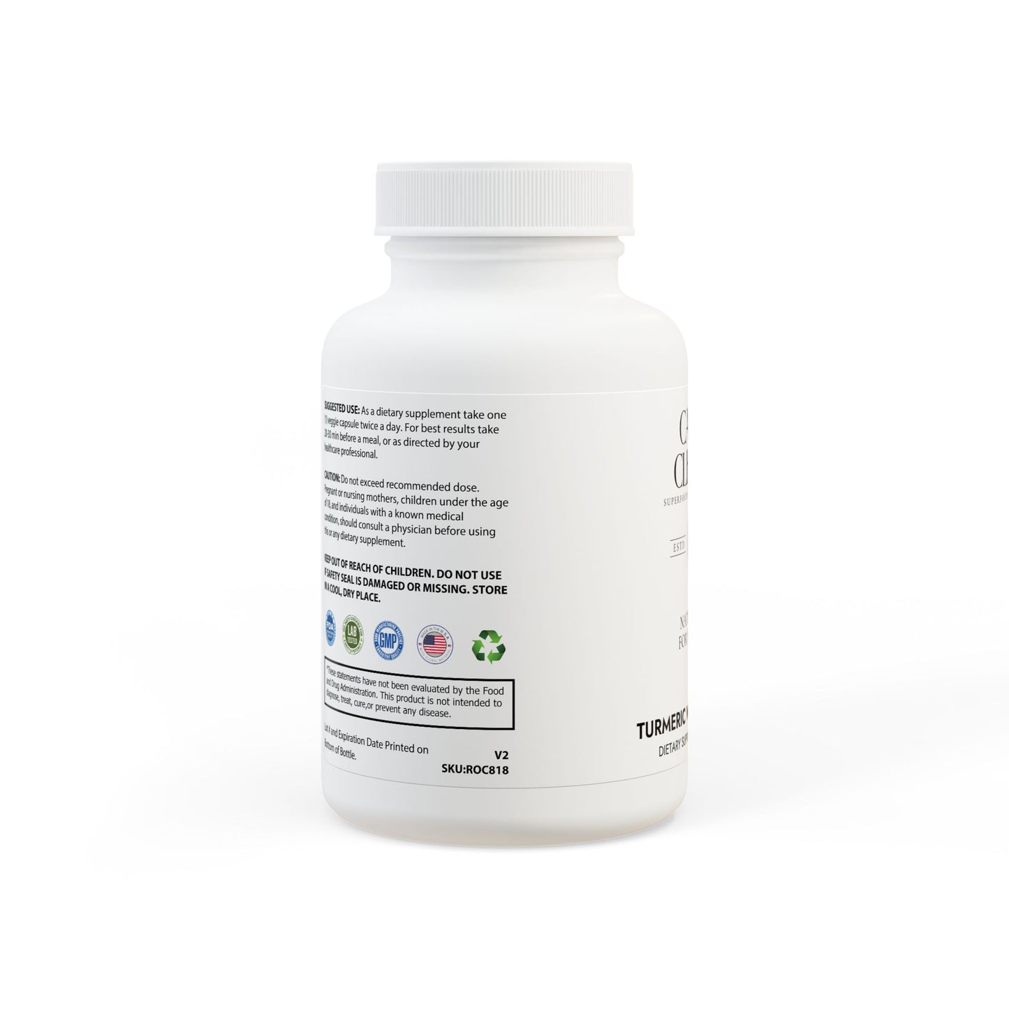 Caviar Cleanse Turmeric with BioPerine® (Black Pepper Fruit Extract) Supplement (60 Capsules)