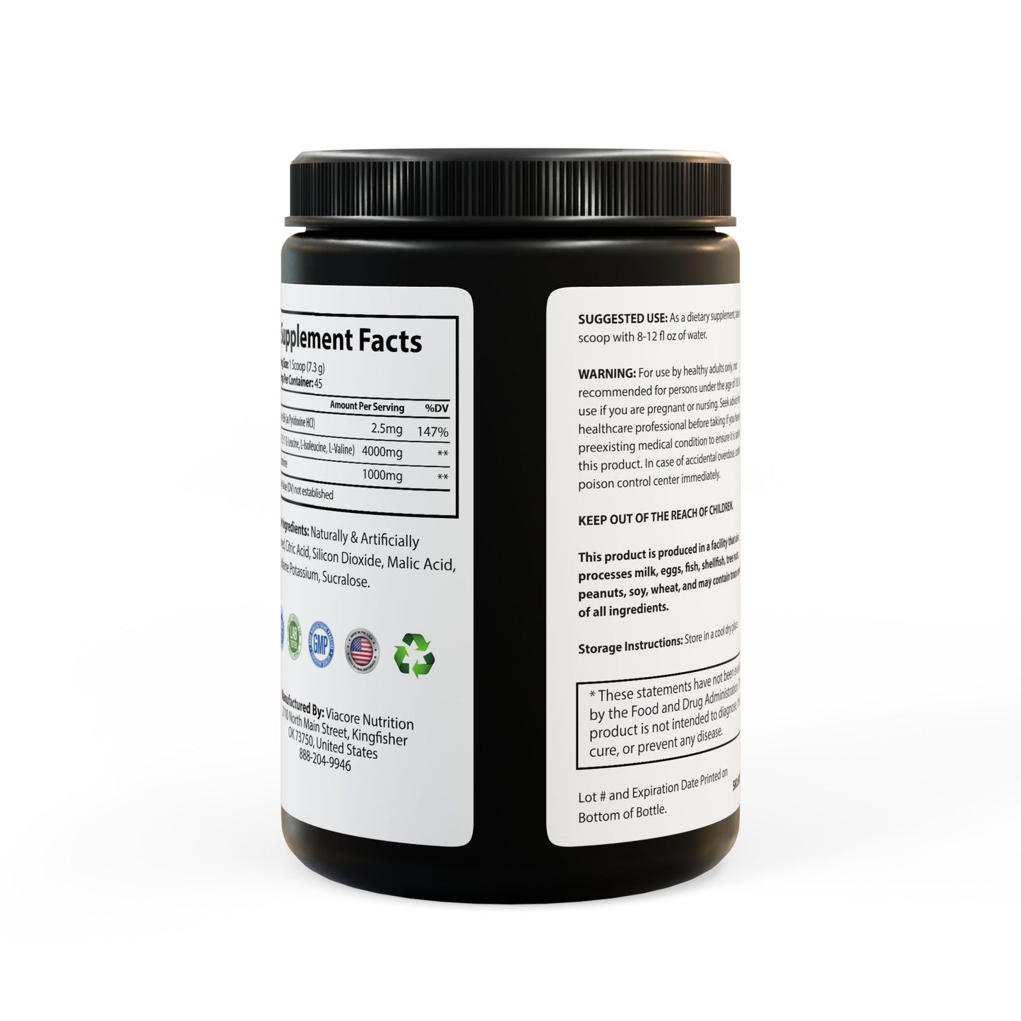 Caviar Cleanse BCAA Supplement, Watermelon (325g, 11.46oz, 45 servings)