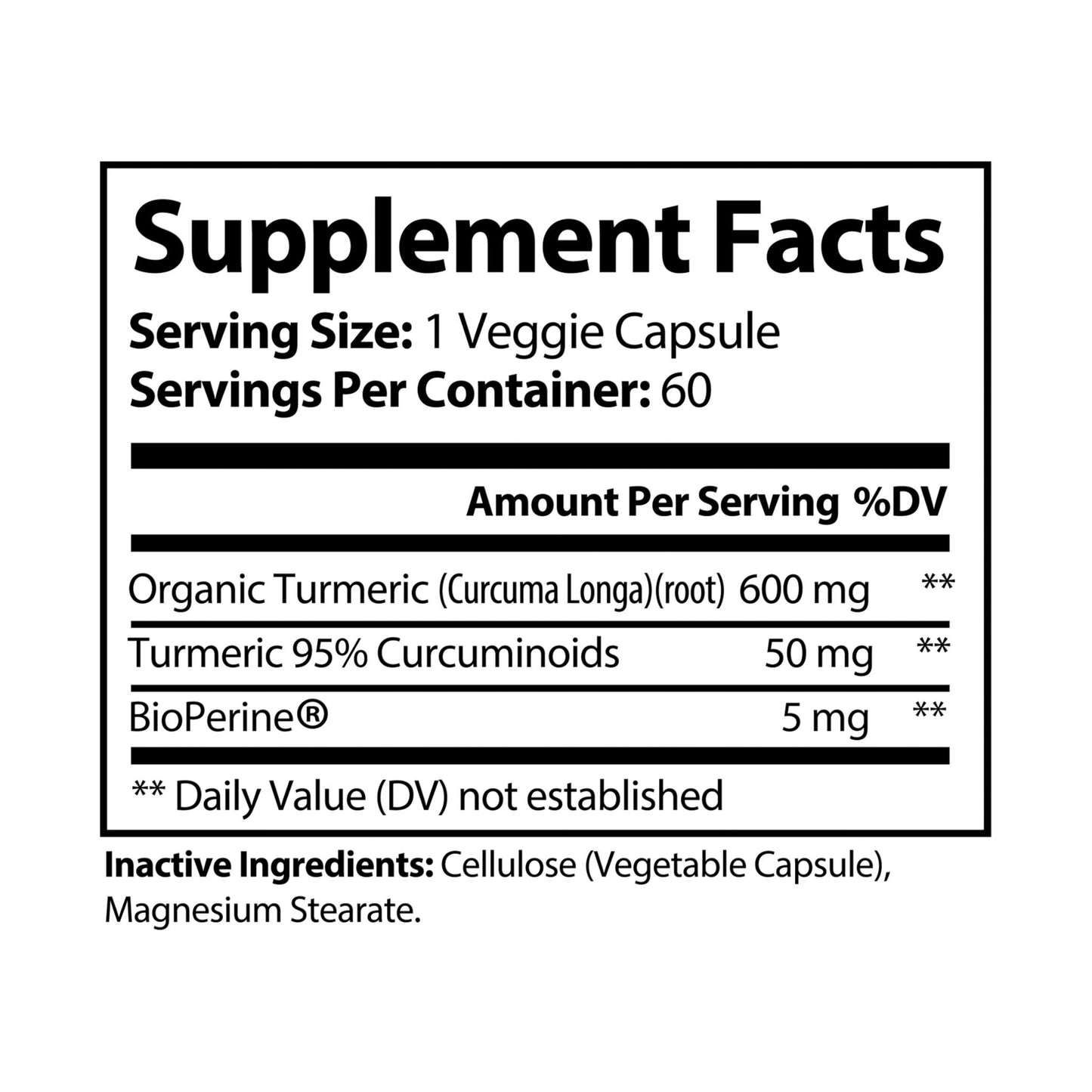 Caviar Cleanse Turmeric with BioPerine® (Black Pepper Fruit Extract) Supplement (60 Capsules)
