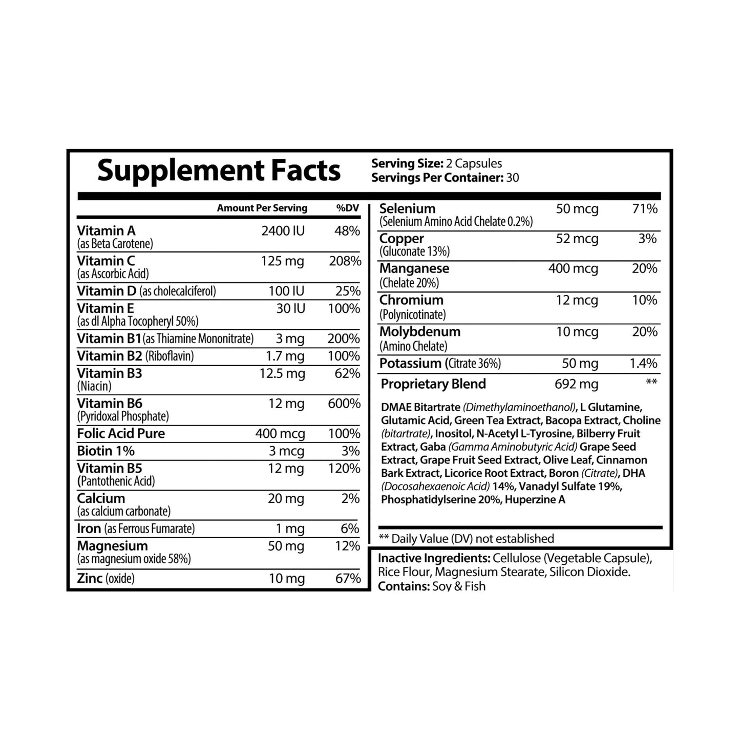 Caviar Cleanse Brain Support Complex Supplement (60 Capsules)
