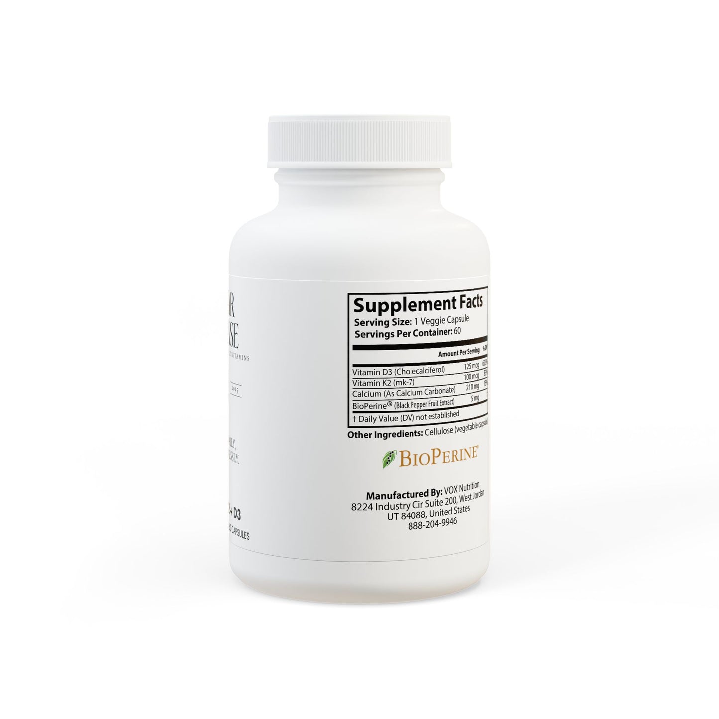 Caviar Cleanse Vitamin K2 + D3 Supplement (60 Capsules)