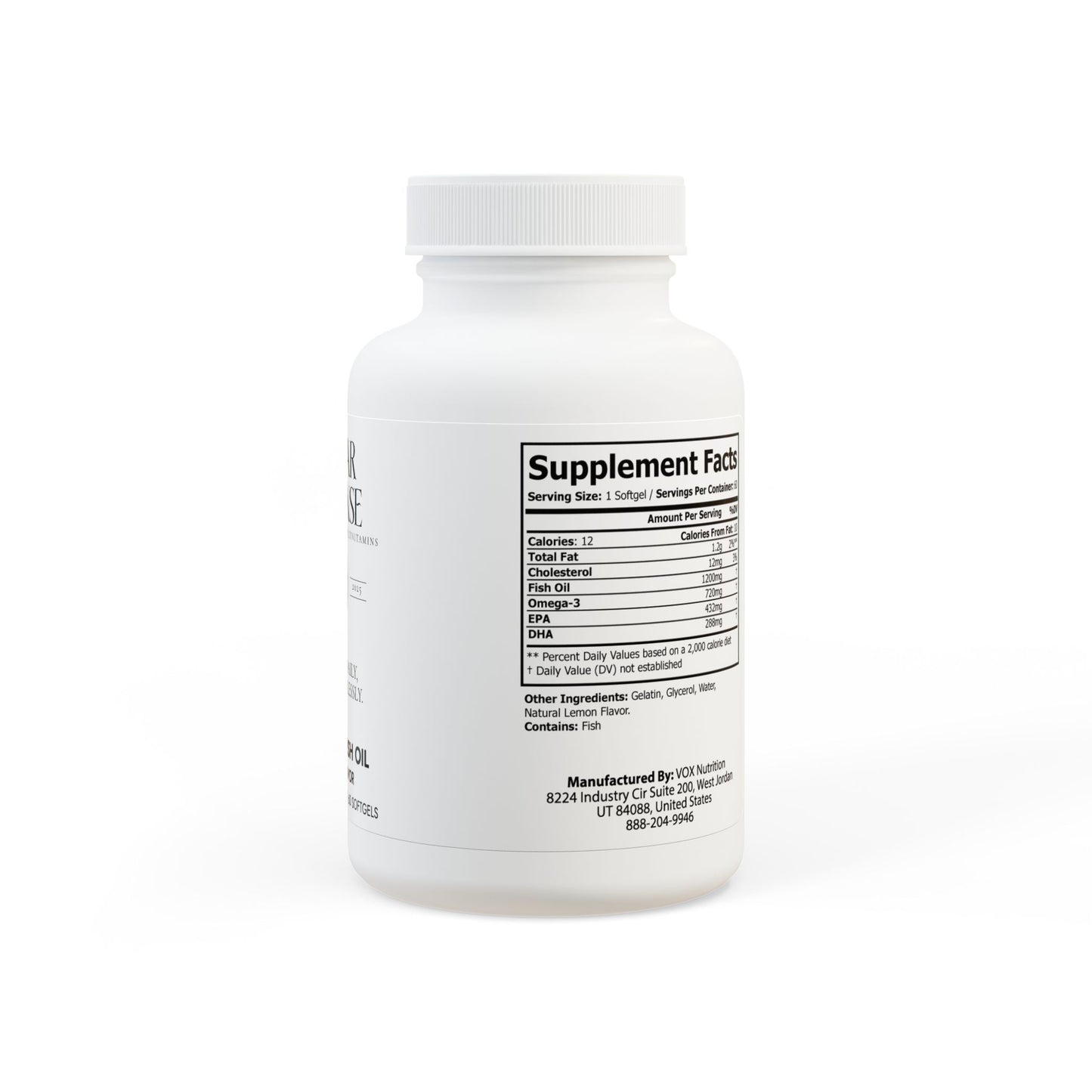 Caviar Cleanse Omega 3 Fish Oil Supplement (60 Softgels)
