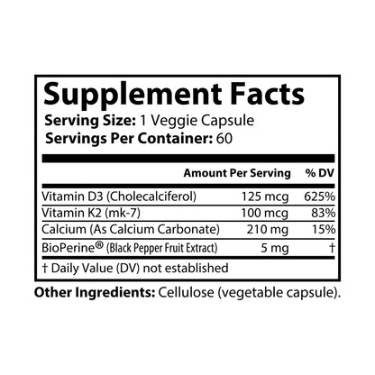 Caviar Cleanse Vitamin K2 + D3 Supplement (60 Capsules)