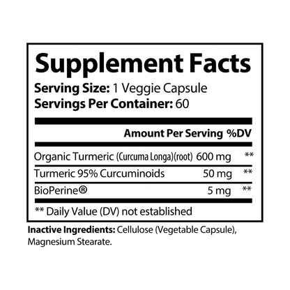 Caviar Cleanse Turmeric with BioPerine® (Black Pepper Fruit Extract) Supplement (60 Capsules)