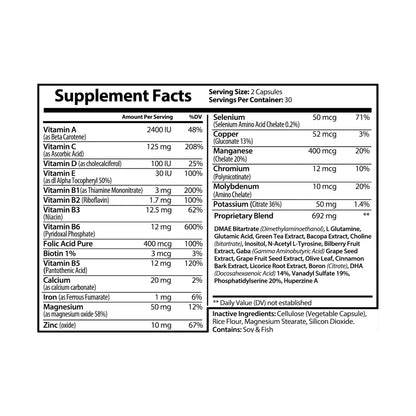 Caviar Cleanse Brain Support Complex Supplement (60 Capsules)