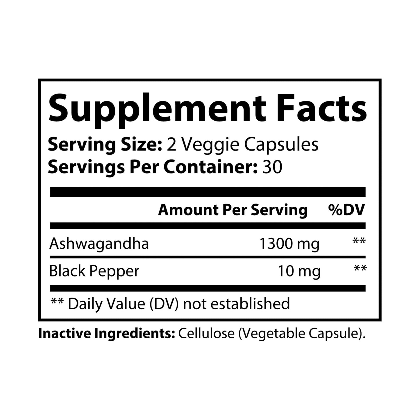 Caviar Cleanse Ashwagandha and Black Pepper Supplement (60 capsules)
