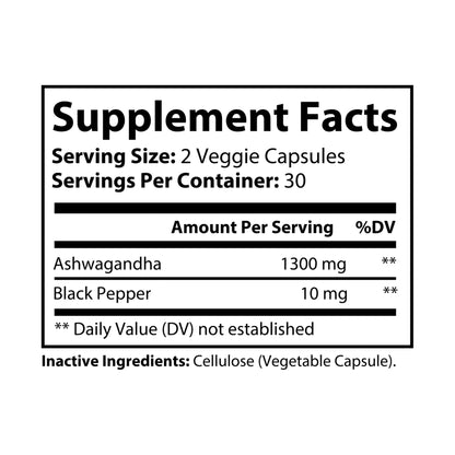 Caviar Cleanse Ashwagandha and Black Pepper Supplement (60 capsules)